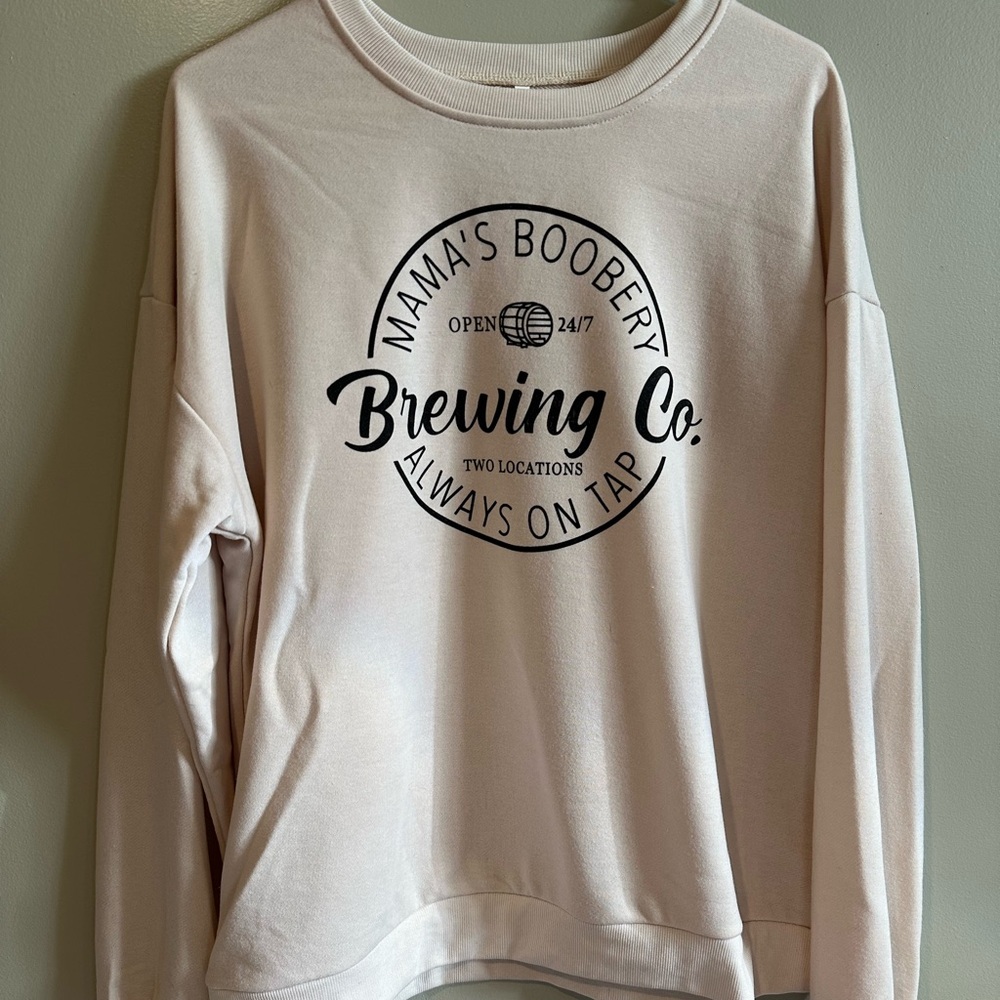 Mama's Boobery Brewing Co. Cream Sweatshirt